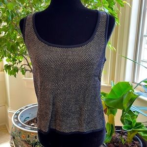 St John Black & Tan knit tank